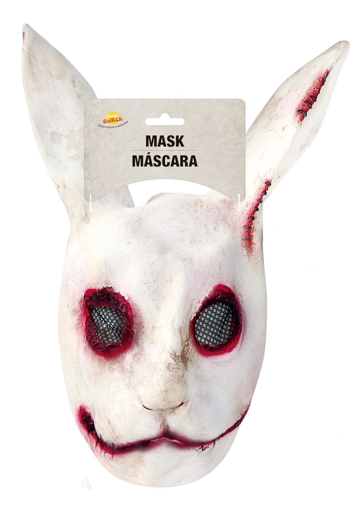 Uhyggelig kaninmaske i latex