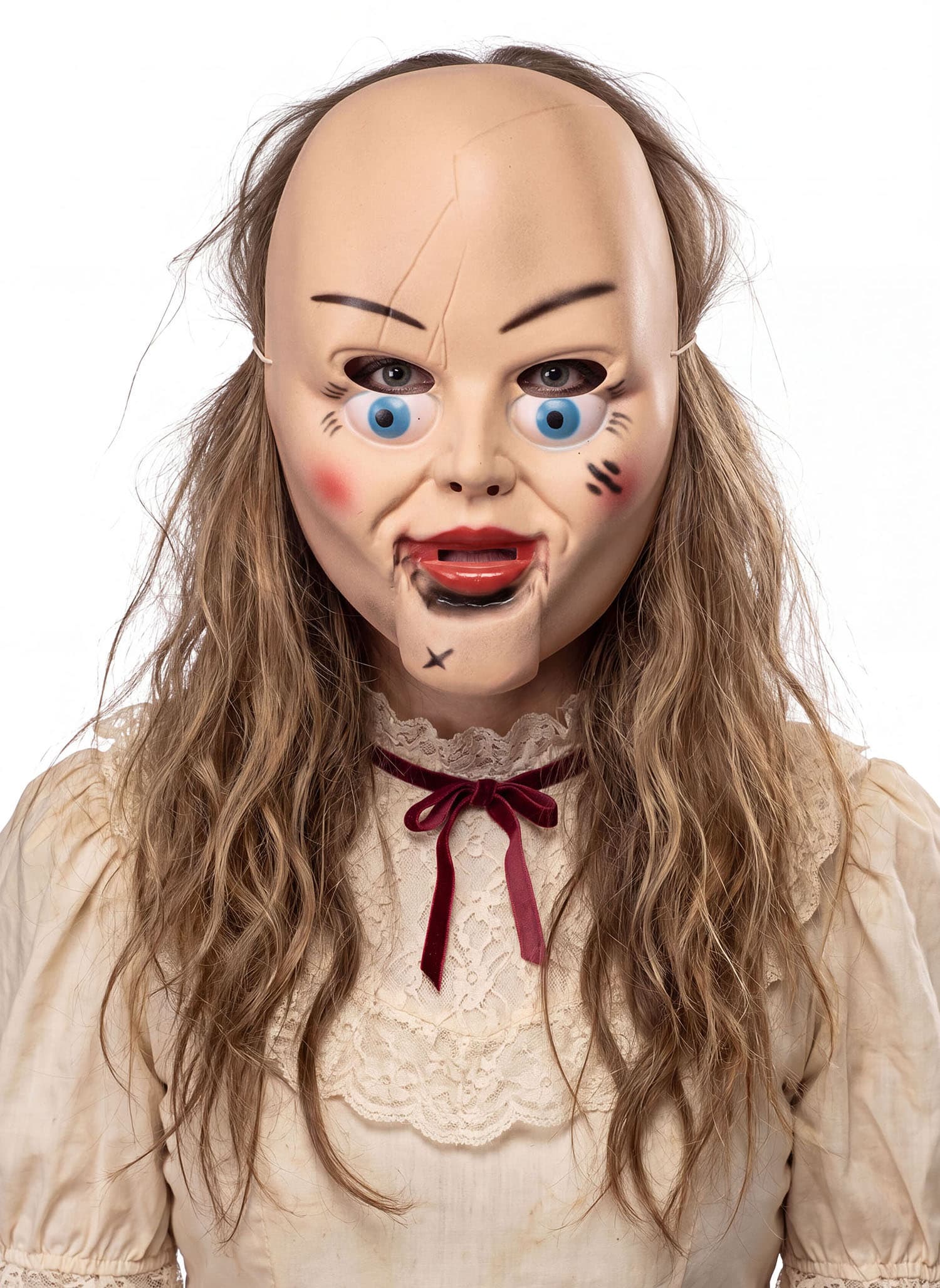 Uhyggelig dukkemaske i PVC