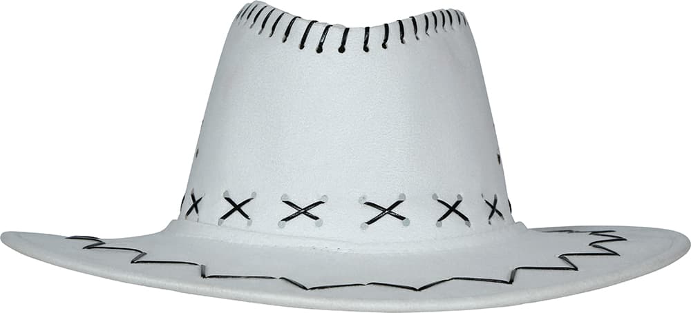 Hvid cowboyhat i ruskindslook til voksne