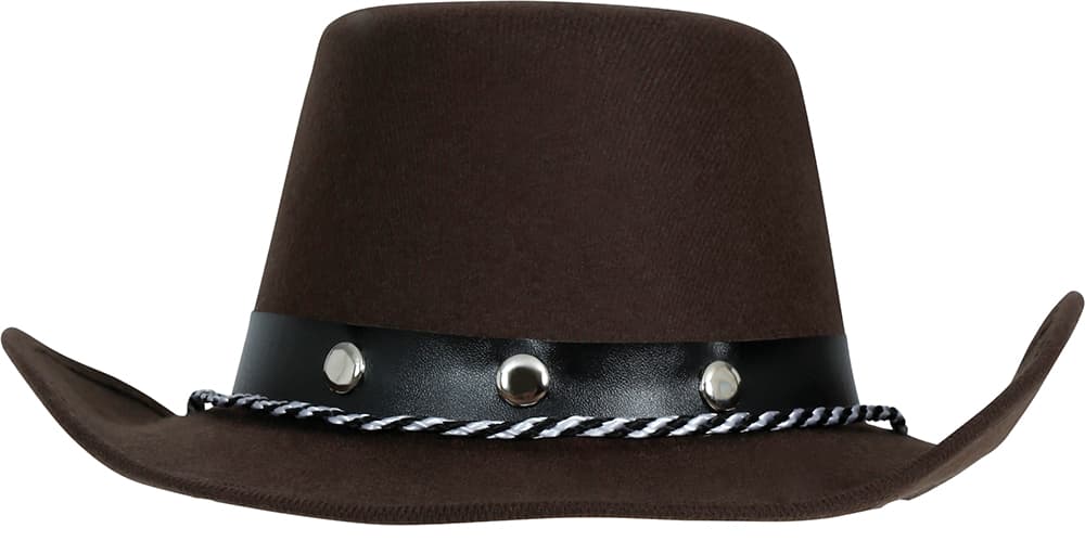 Brun cowboyhat i filt til børn, ca. 33,5 cm