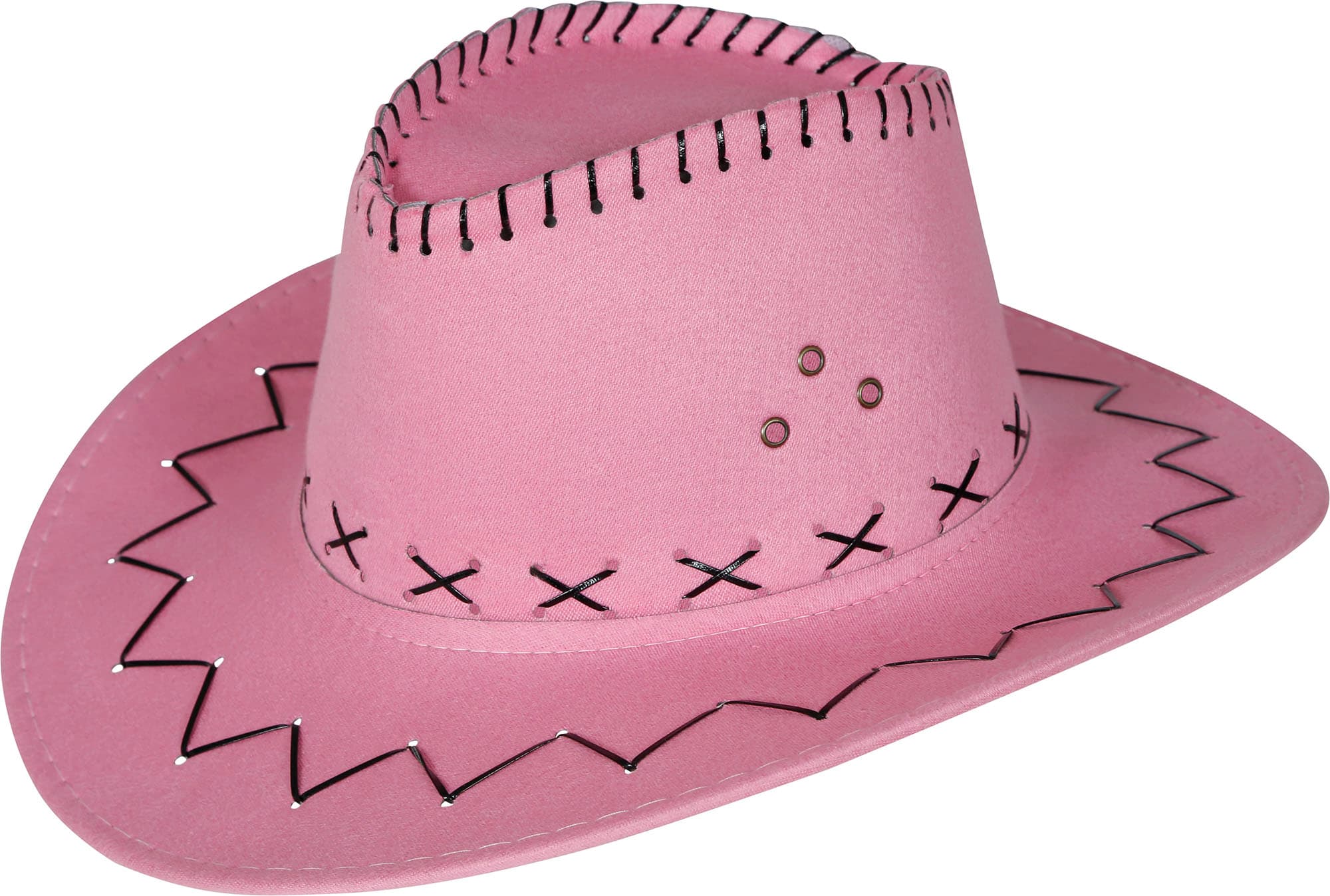 Lyserød cowboyhat i imiteret læder, til børn