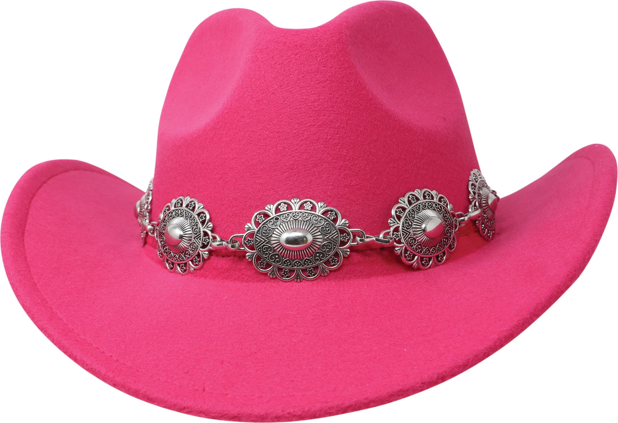 Cowboyhat med filtdekoration, lyserød