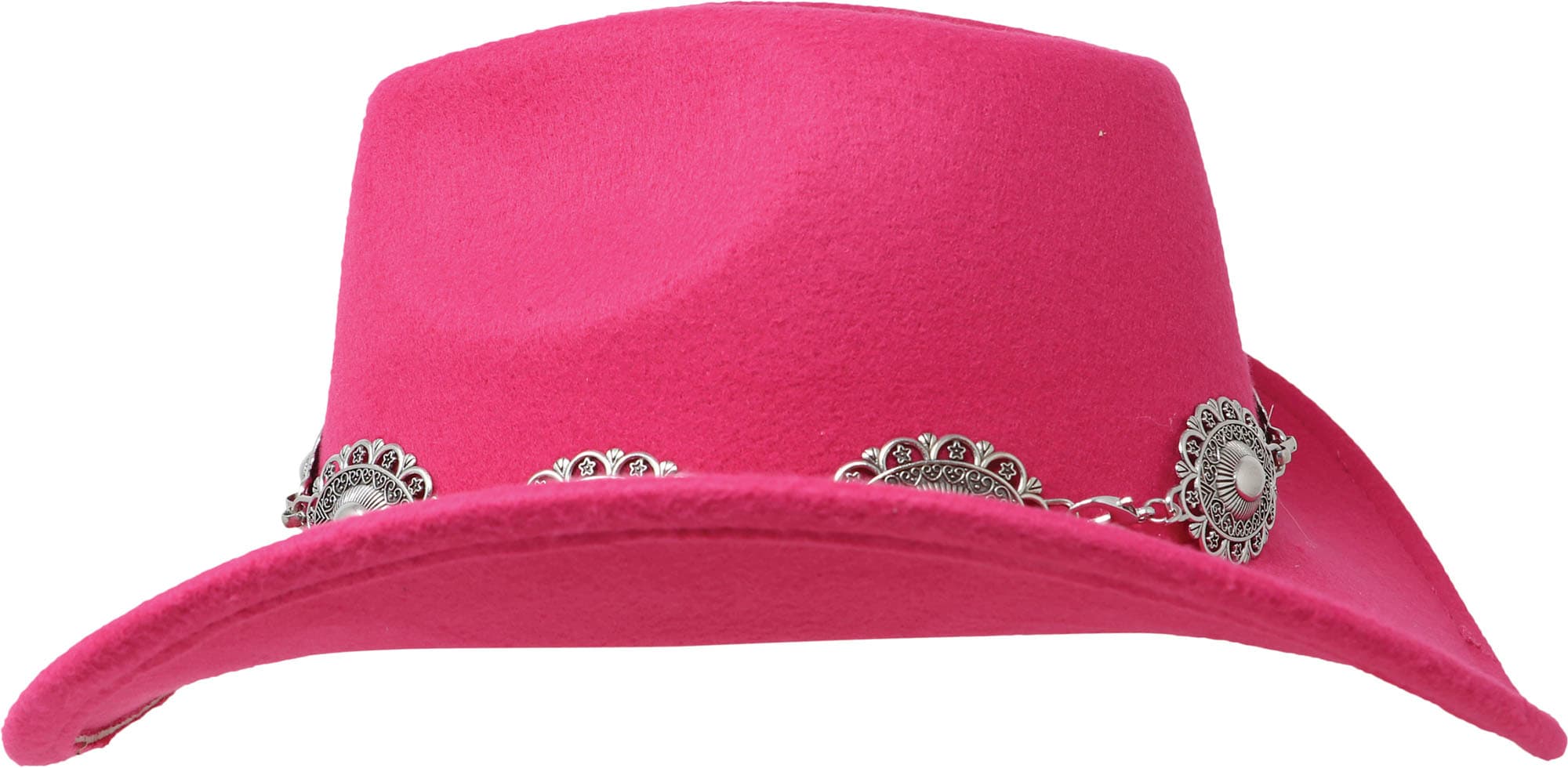 Cowboyhat med filtdekoration, lyserød