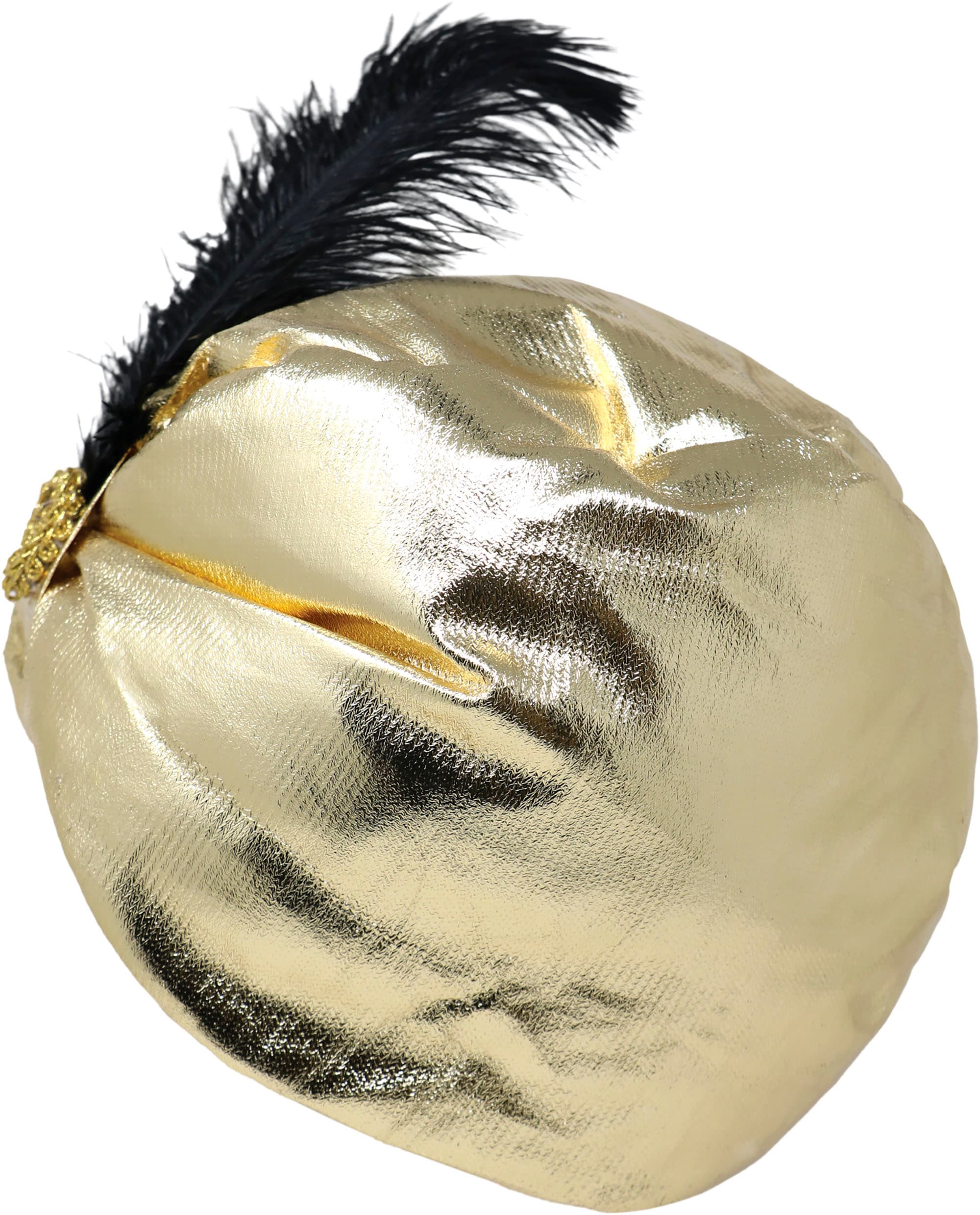 Guldfarvet maharaja-turban i stof
