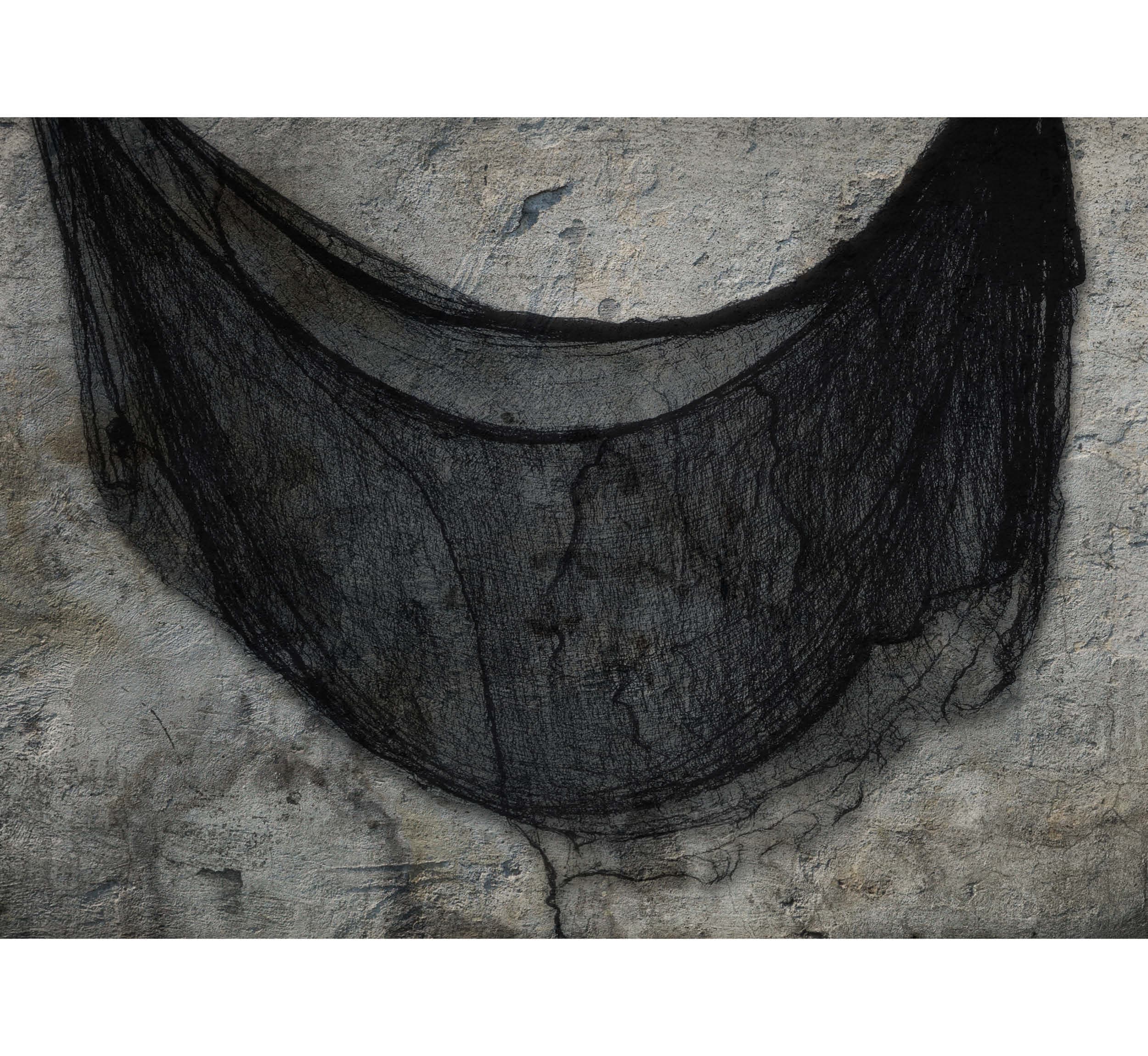 Sort stof, 76 × 228 cm