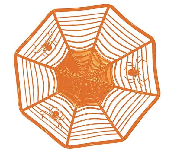 Orange bakke med spindelvæv 28 × 8 cm
