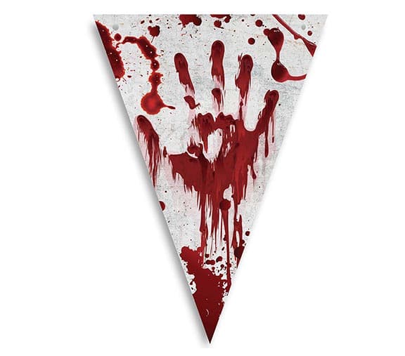 Blodig vimpelguirlande, 300 cm, 20 × 30 cm, papir