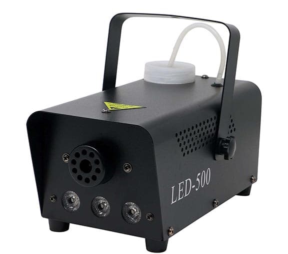 Røgmaskine med lys og fjernbetjening, 500 W