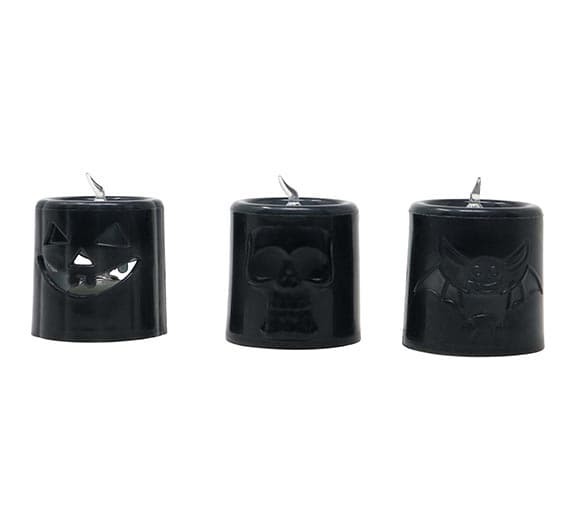 Orange og sort lys med lyseffekt, 4,5 × 4,5 cm