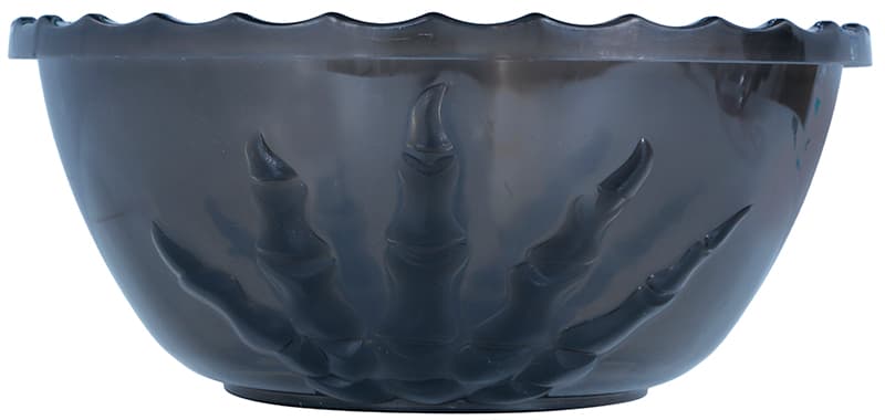 Sort skål med skelethånd, 14 × 33 cm
