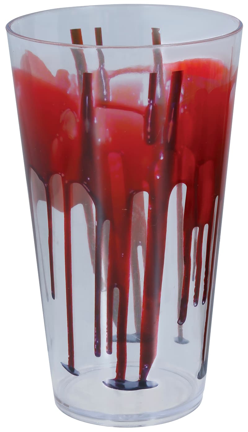 Gennemsigtigt glas med blod, 15 cm