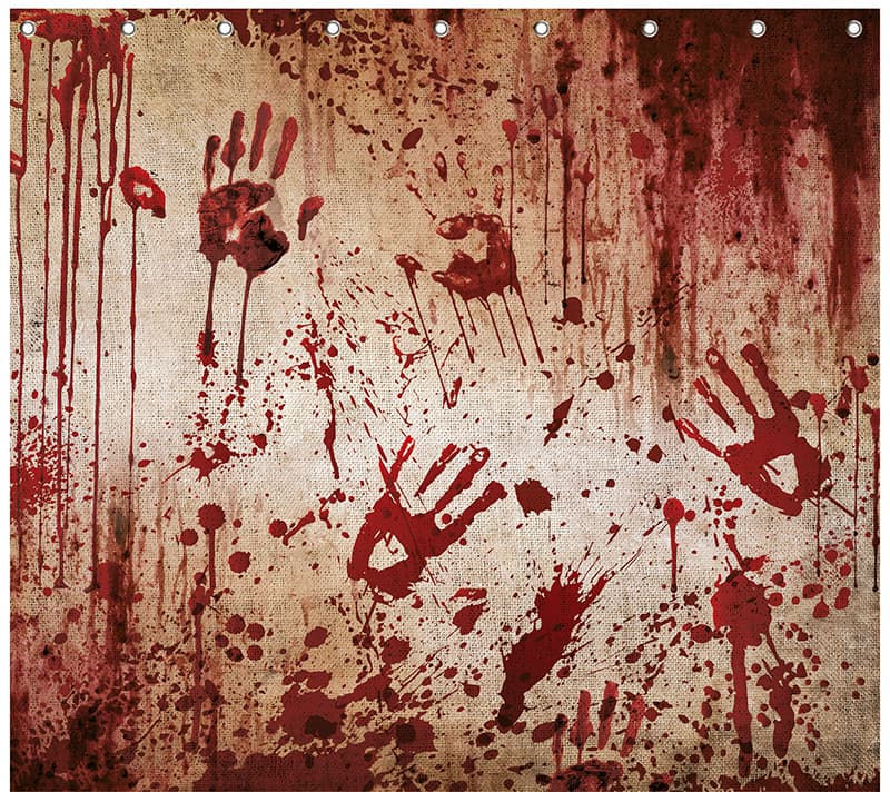 Blodigt badeforhæng, 200 × 180 cm
