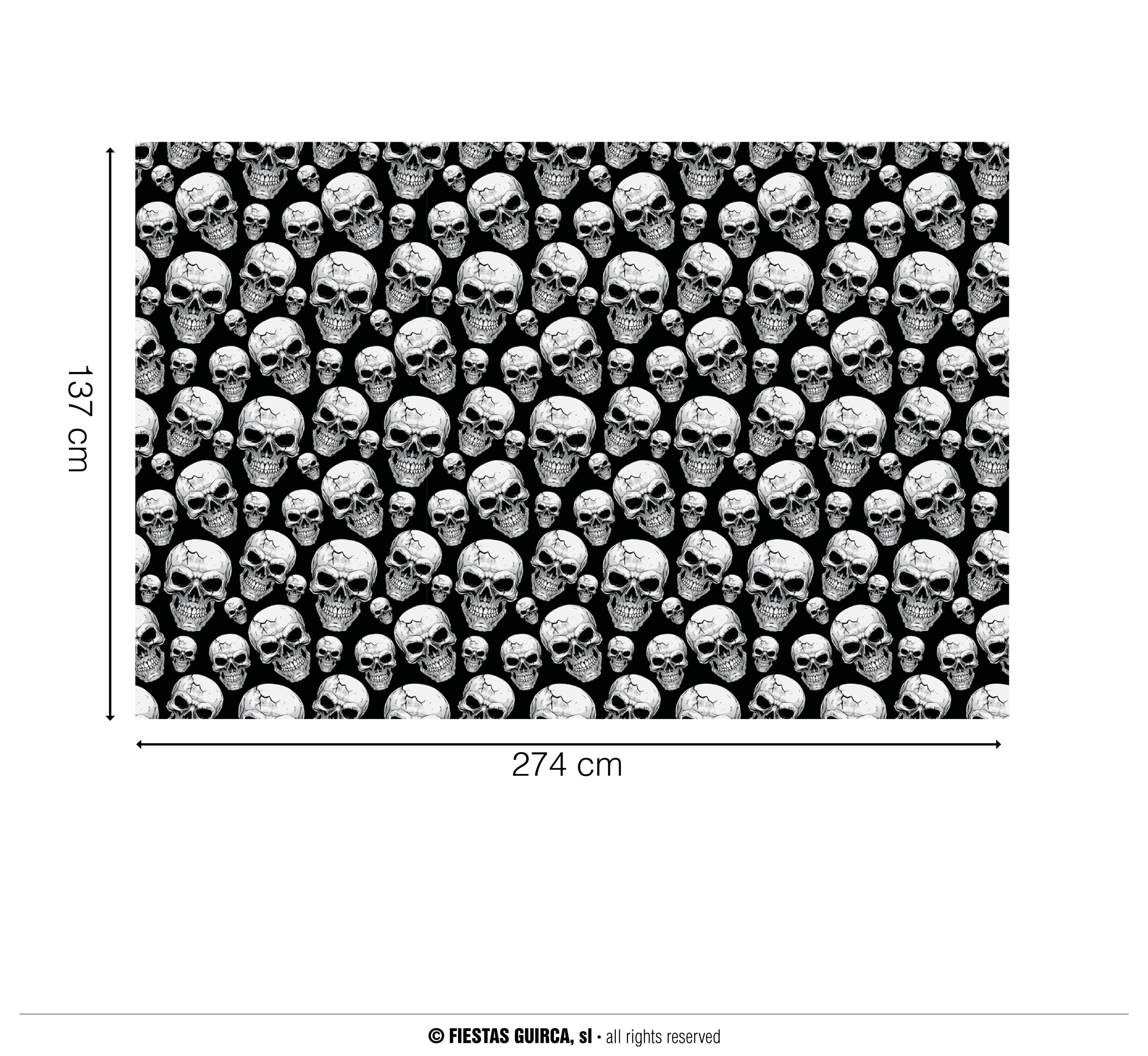 Dug med kranier 137 × 274 cm