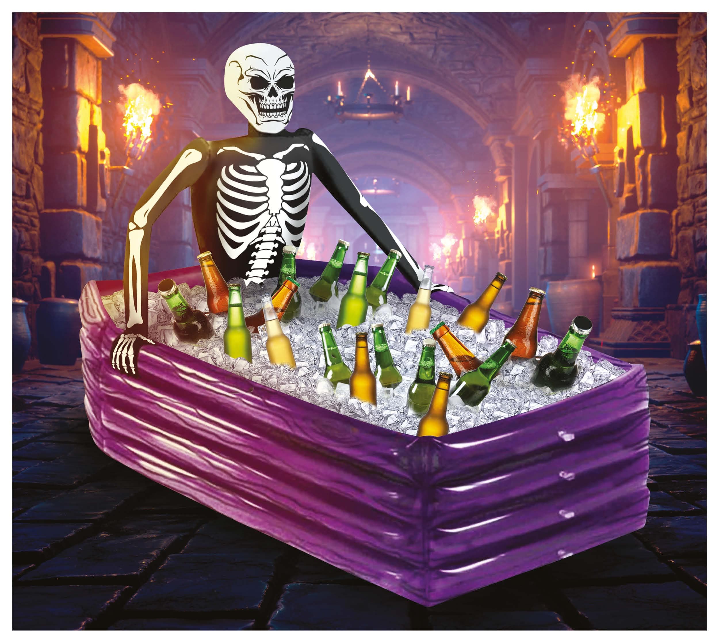Oppustelig skeletkiste-køler, 100 × 35 cm