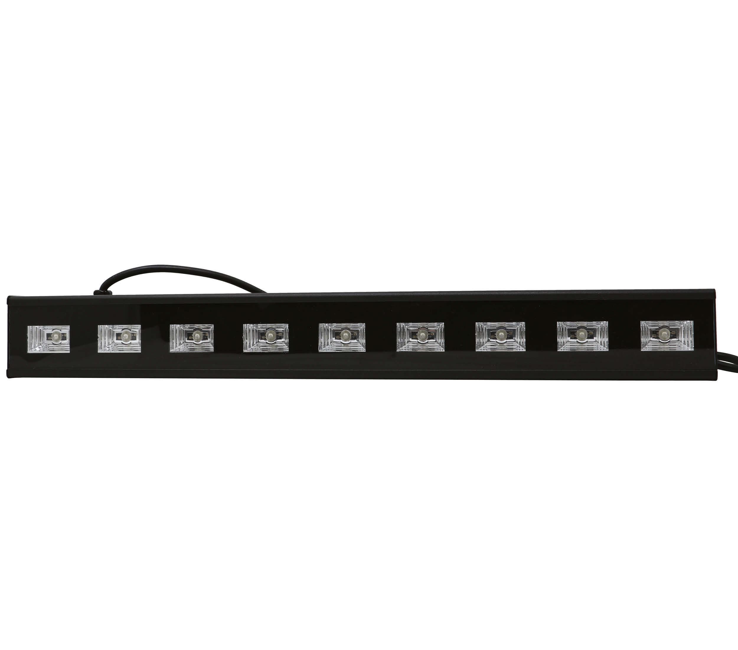 UV-sortlys med 9 LED, 9 × 3 W, til indendørs brug