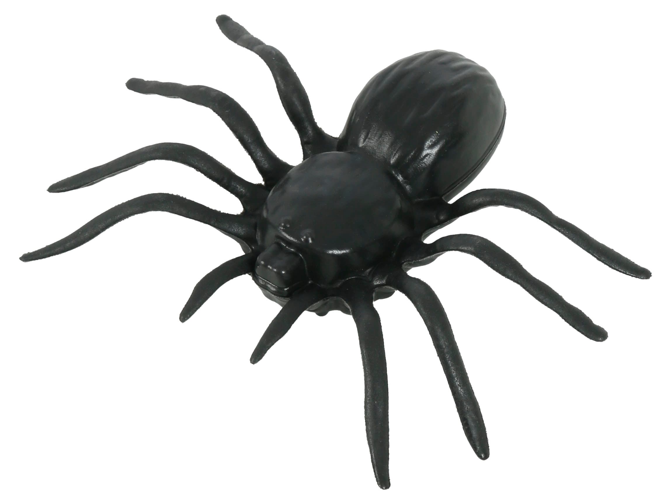 4 plastikedderkopper, 10 cm