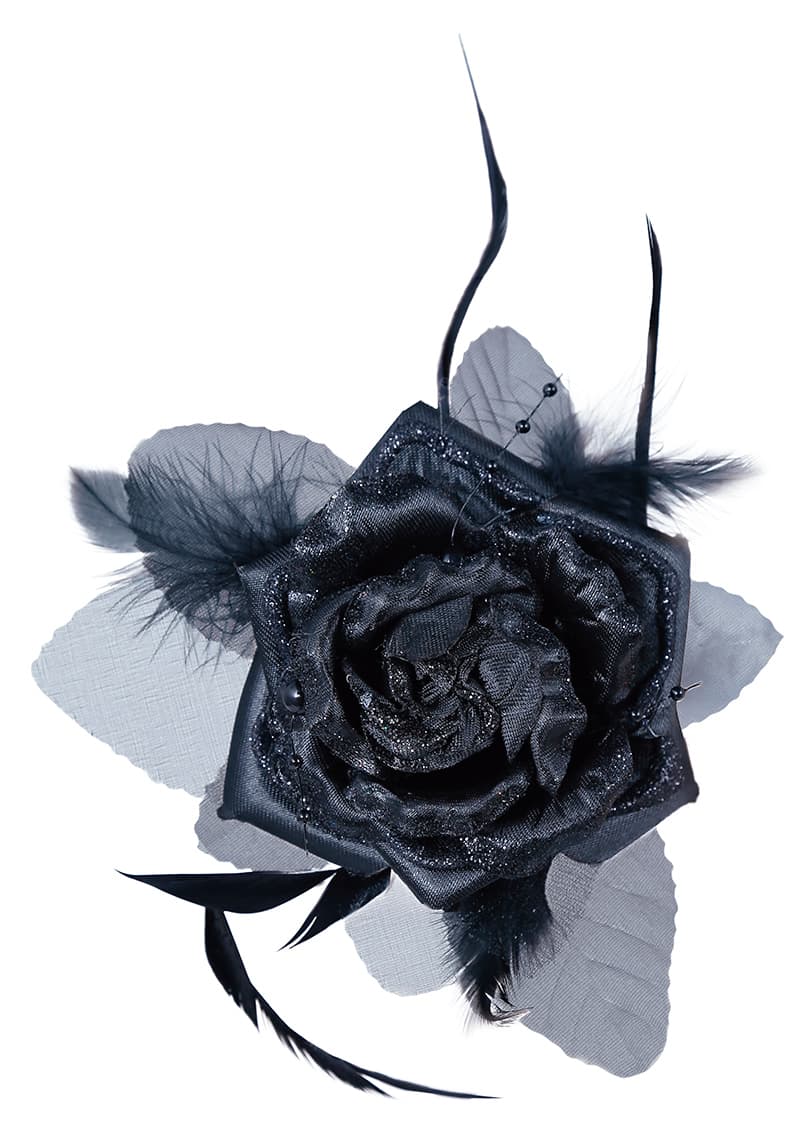 Hårspænde med sort blomst