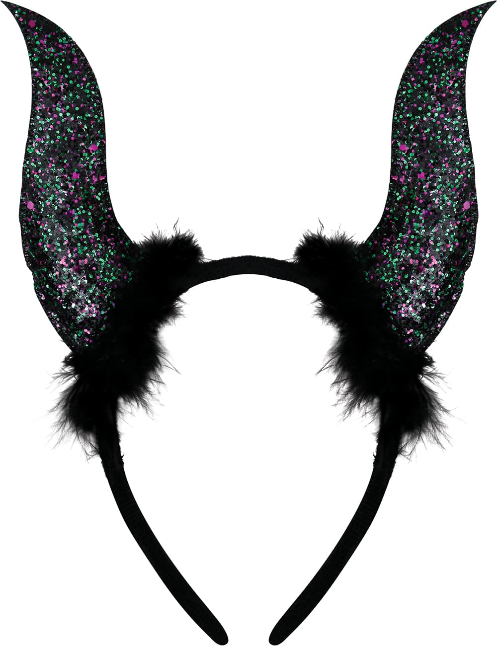 Tiara med sorte glimmerhorn