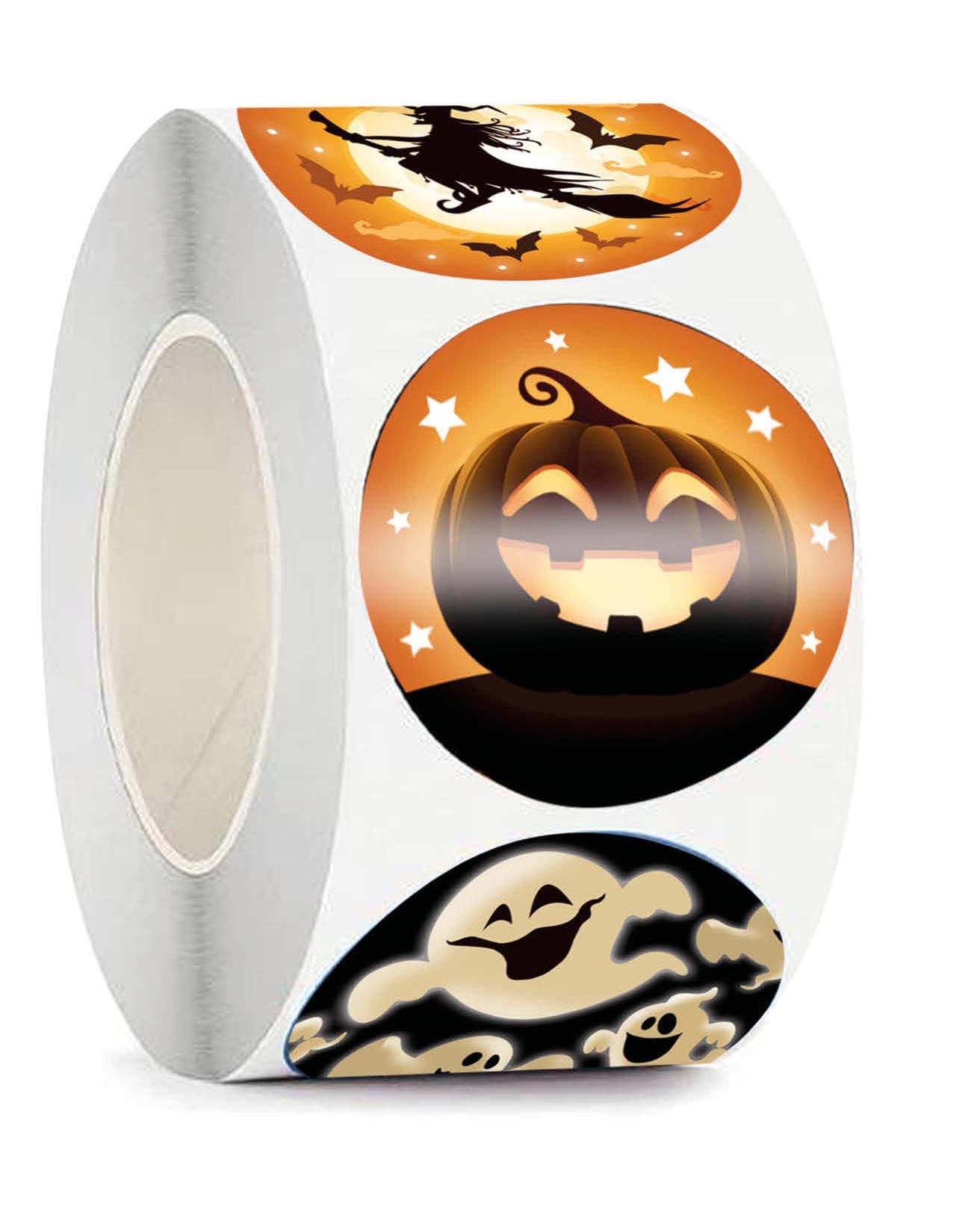 Rulle med 200 halloween-klistermærker, ca. 43,3 cm