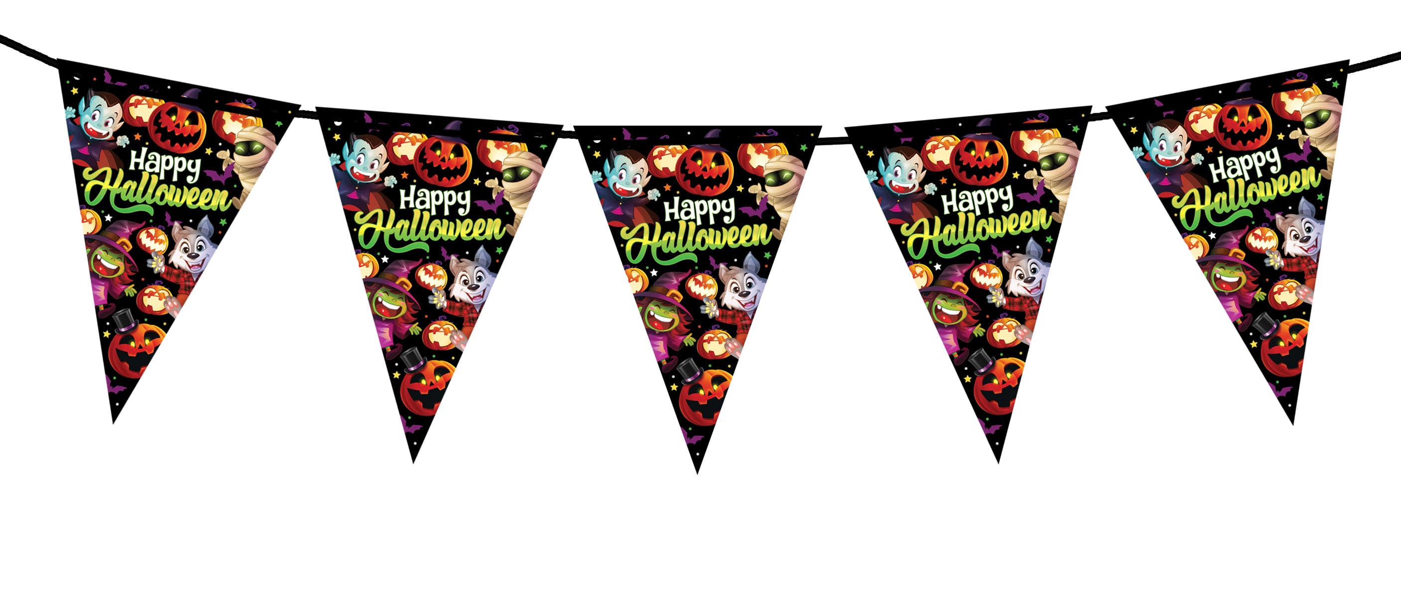 Little Monsters vimpelkæde 300 cm, 20 × 30 cm