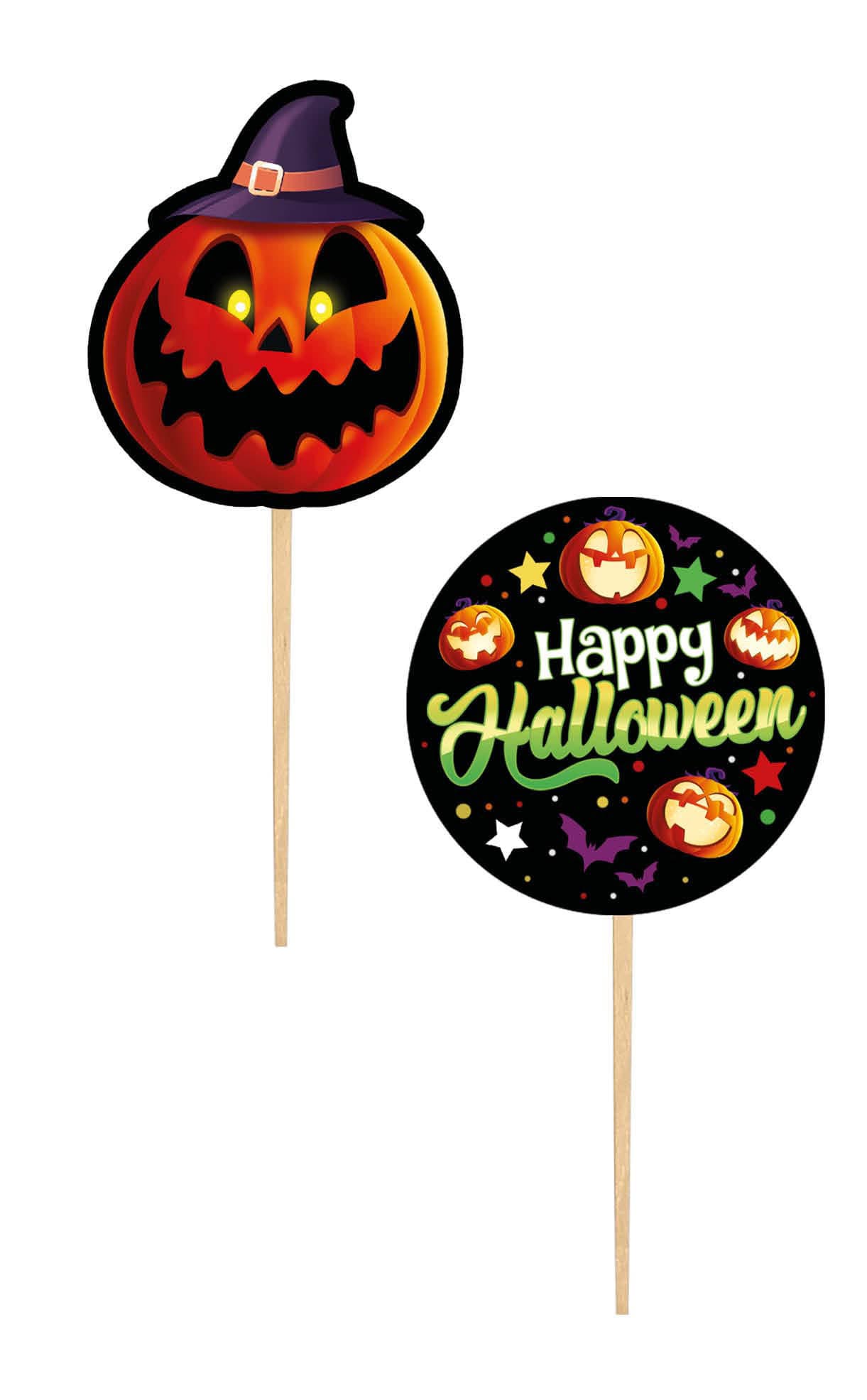 Kagepynt "Happy Halloween", 12 stk., 6 cm, papir