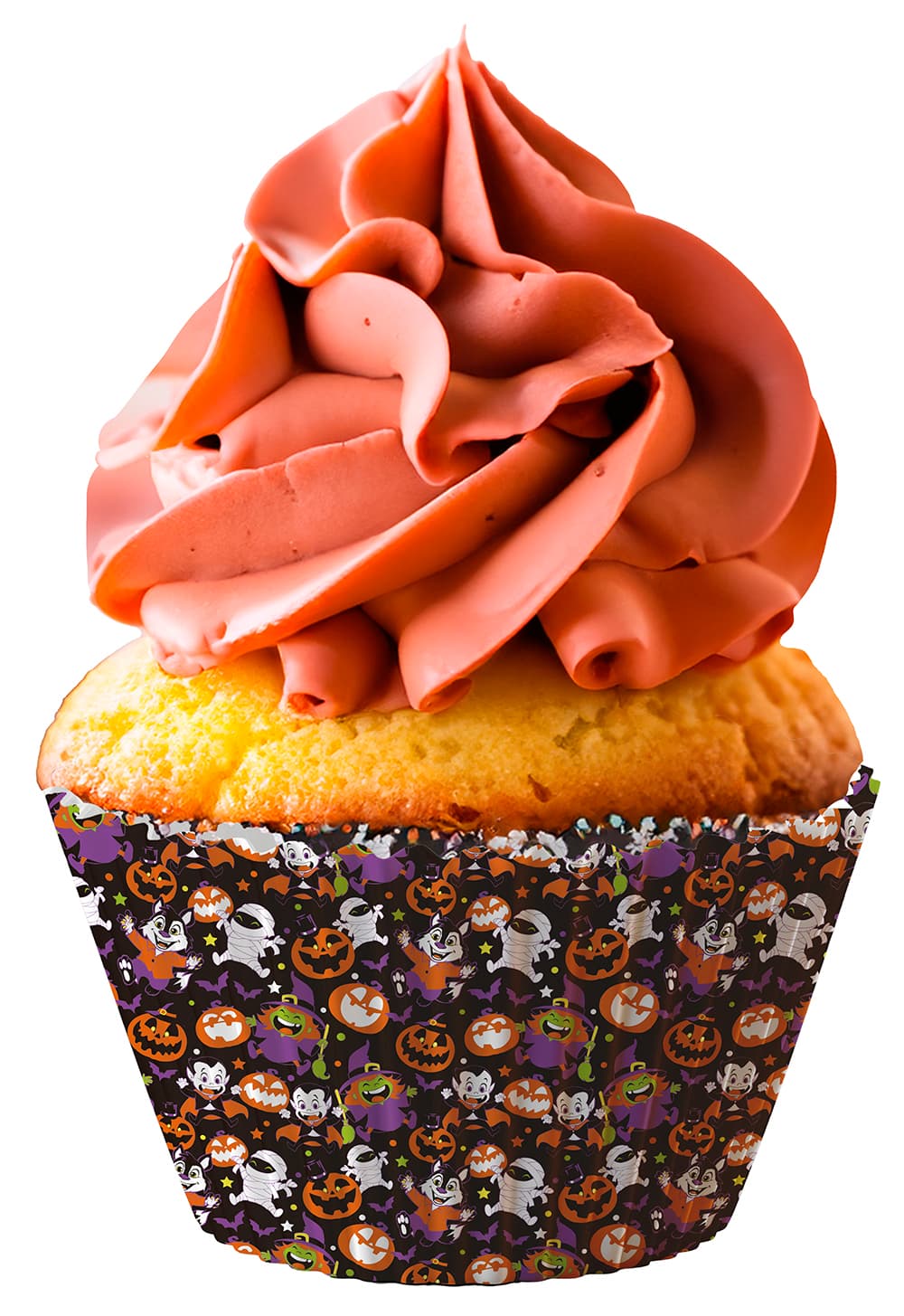 50 cupcakeforme i papir med monstre