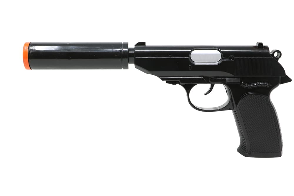 Pistol med lyddæmper 25 cm