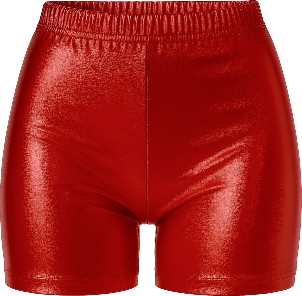 Shorts i metallisk rød til damer