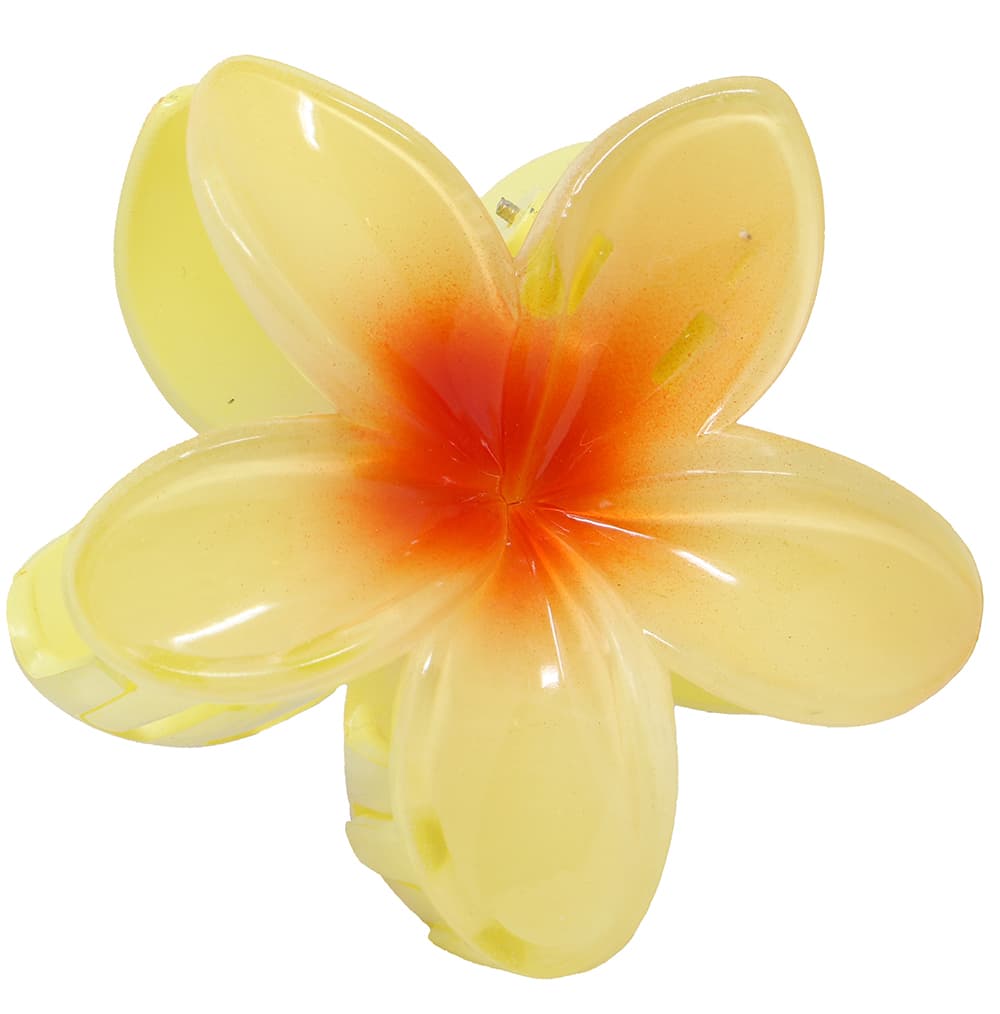 Hårspænde med gul blomst, 8 cm, PVC