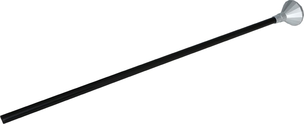 Sølvfarvet stok med diamant, 85 cm