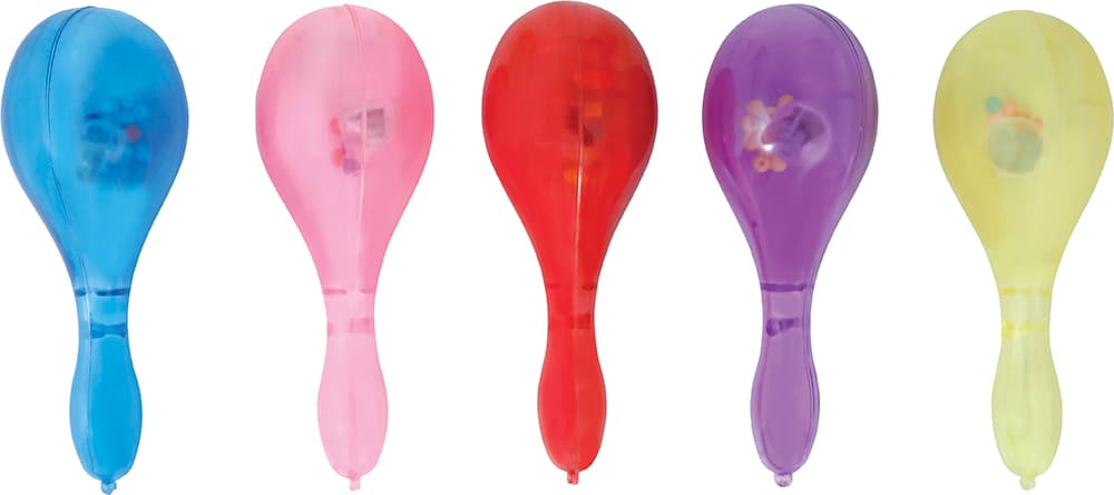 Assorteret maraca med lys, 15 cm