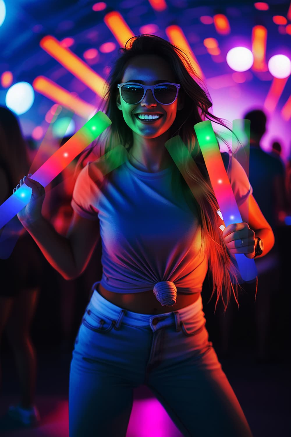 Flerfarvet LED-stav, 48 cm