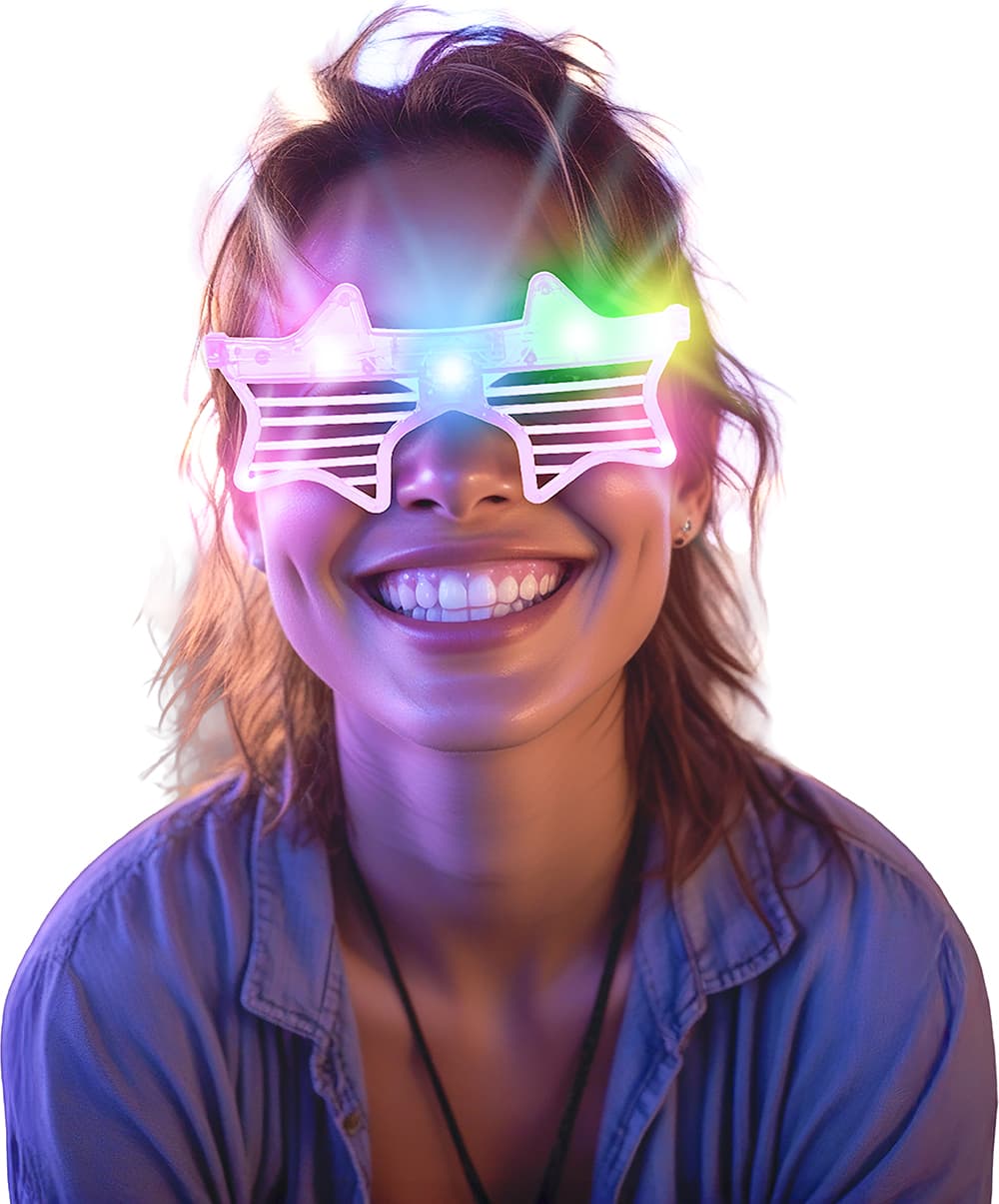 LED-stjernebriller, assorterede