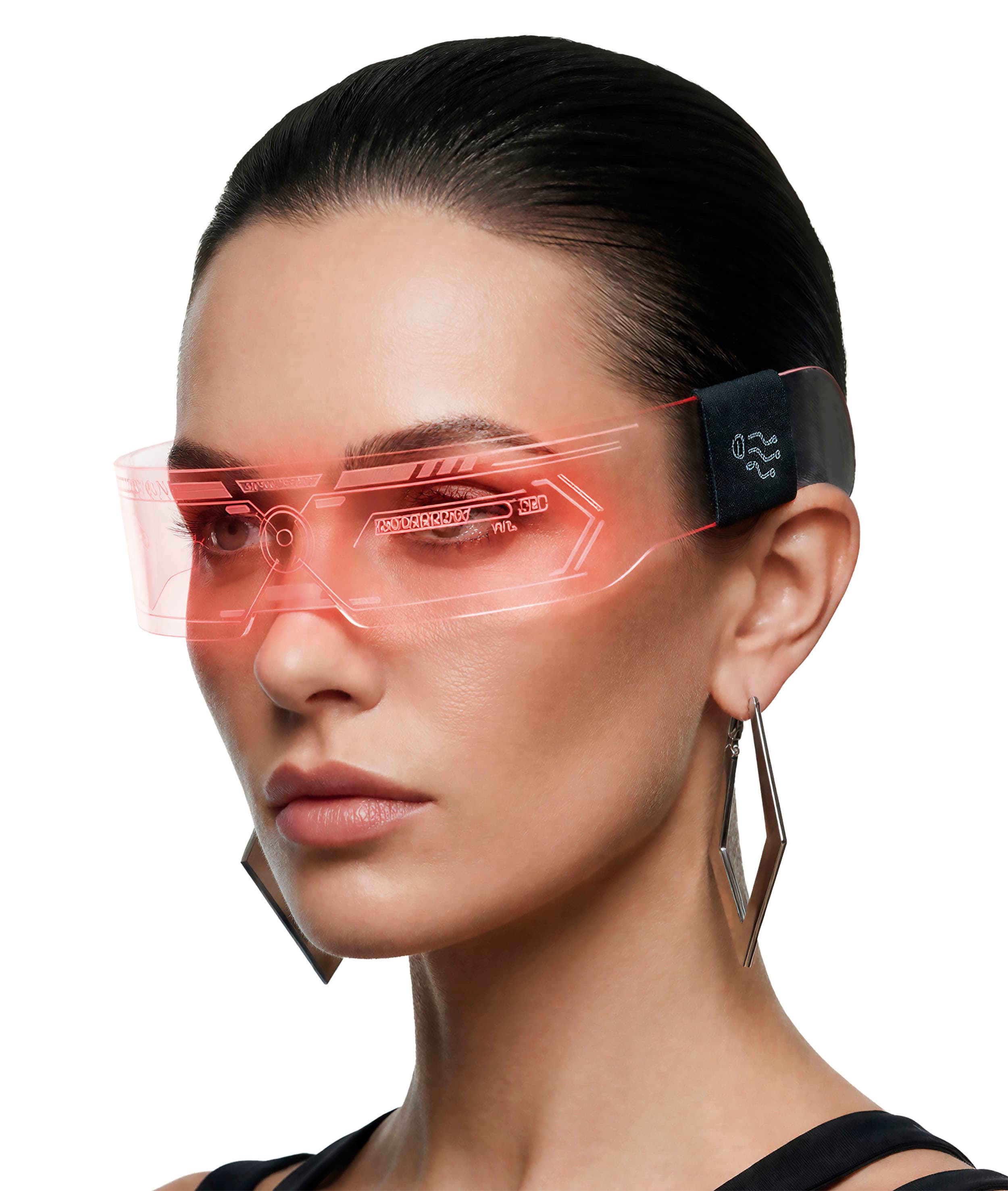 Futuristiske LED-briller, flerfarvede