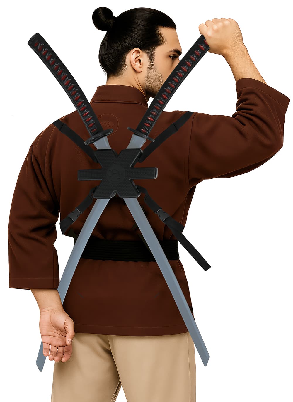 2 samuraisværd til ryggen, 95 cm