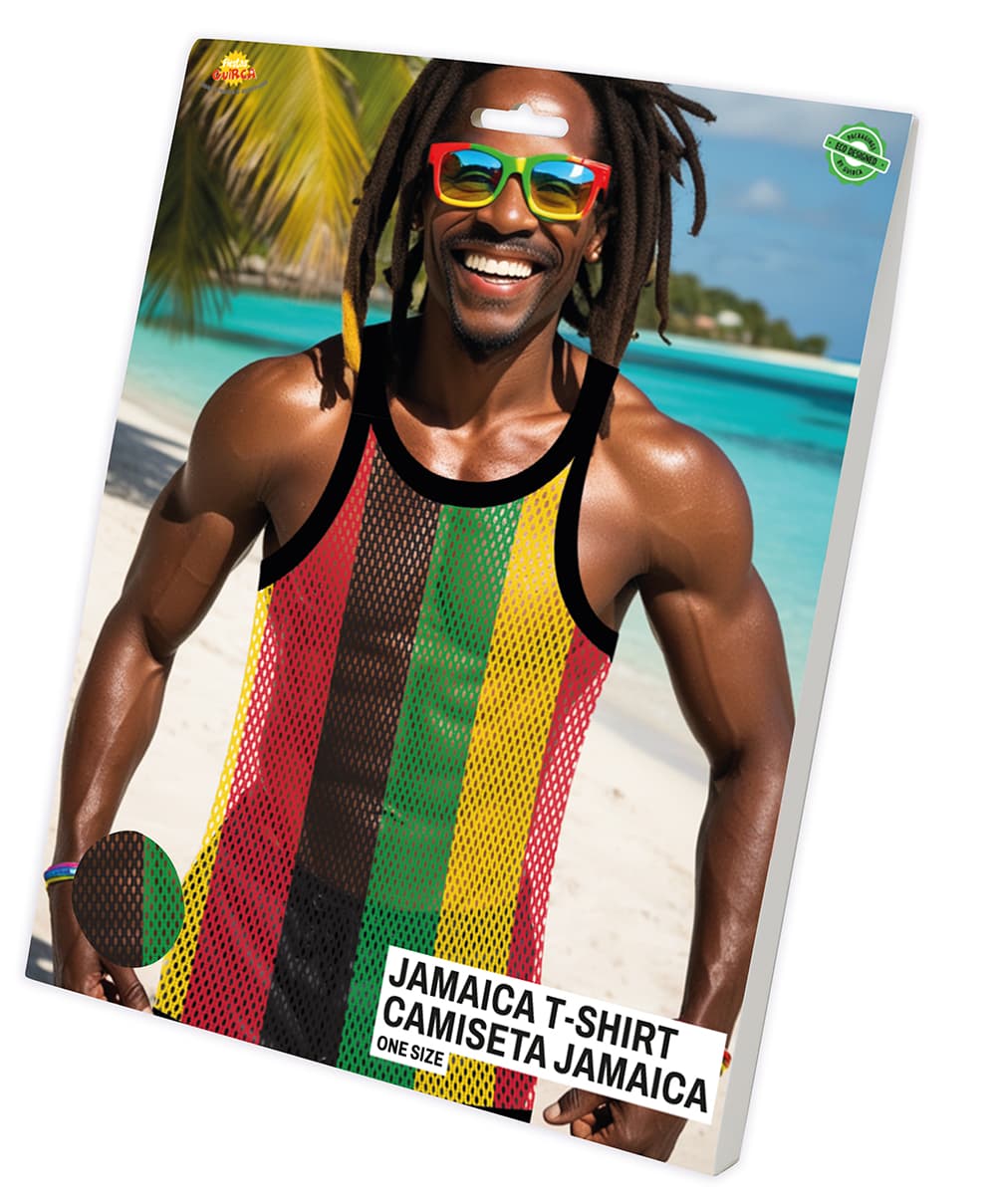 Jamaicansk T-shirt i mesh til herrer