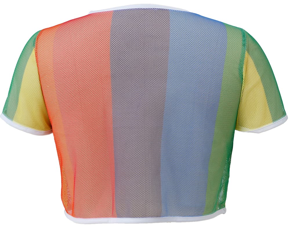 Regnbuefarvet net-T-shirt til damer