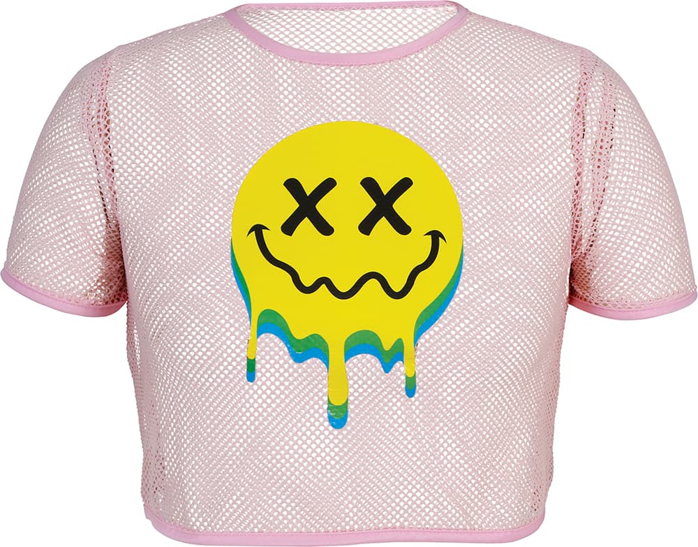Acid-T-shirt i mesh til damer