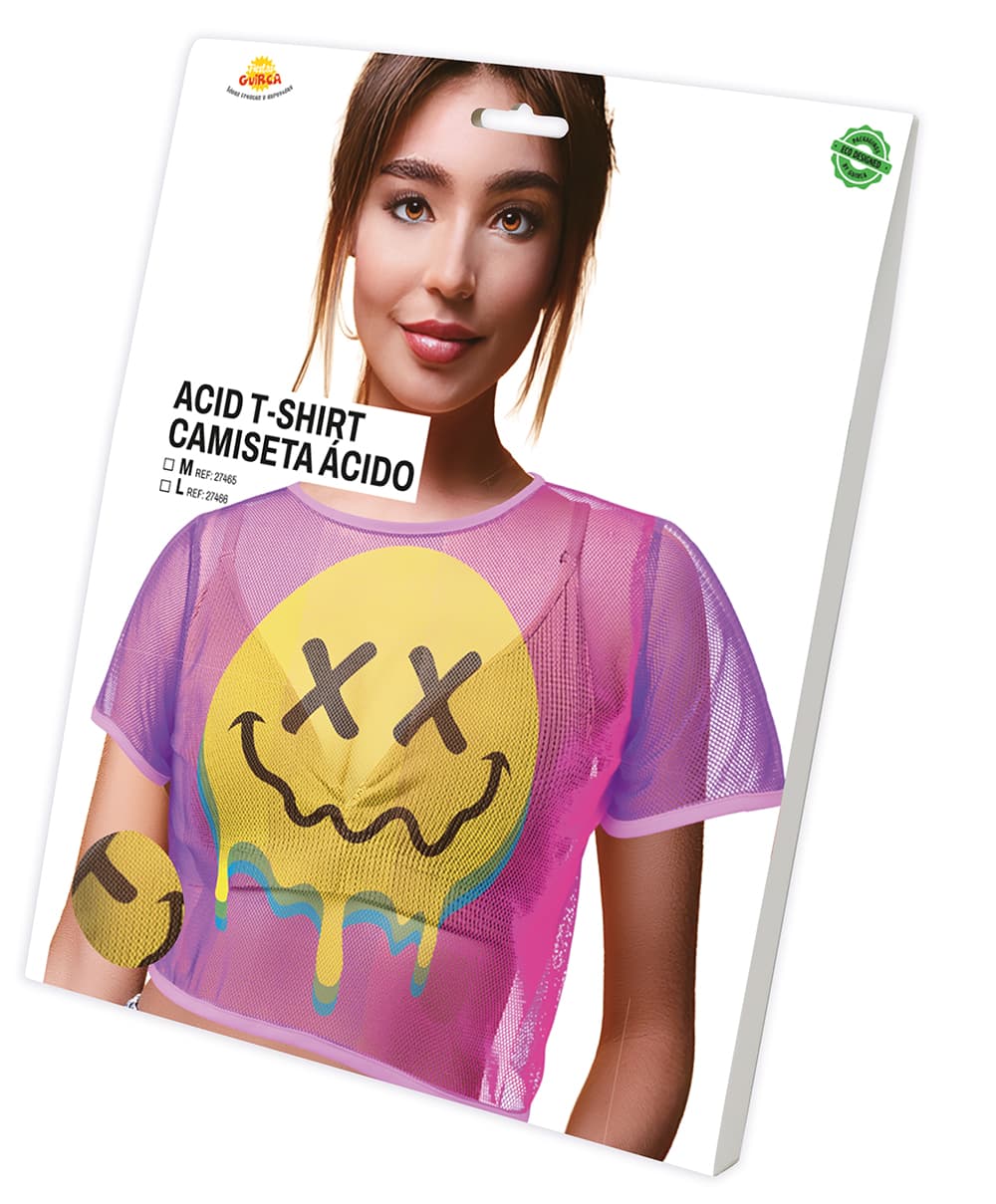 Acid-T-shirt i mesh til damer
