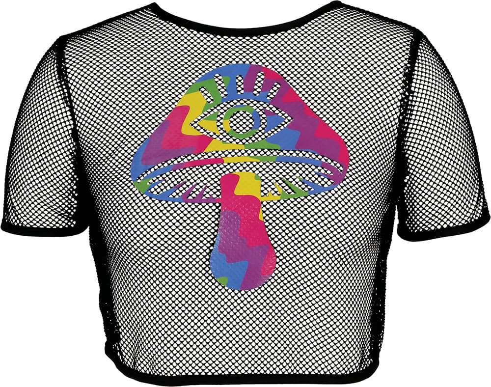 Net-T-shirt med svampe til damer