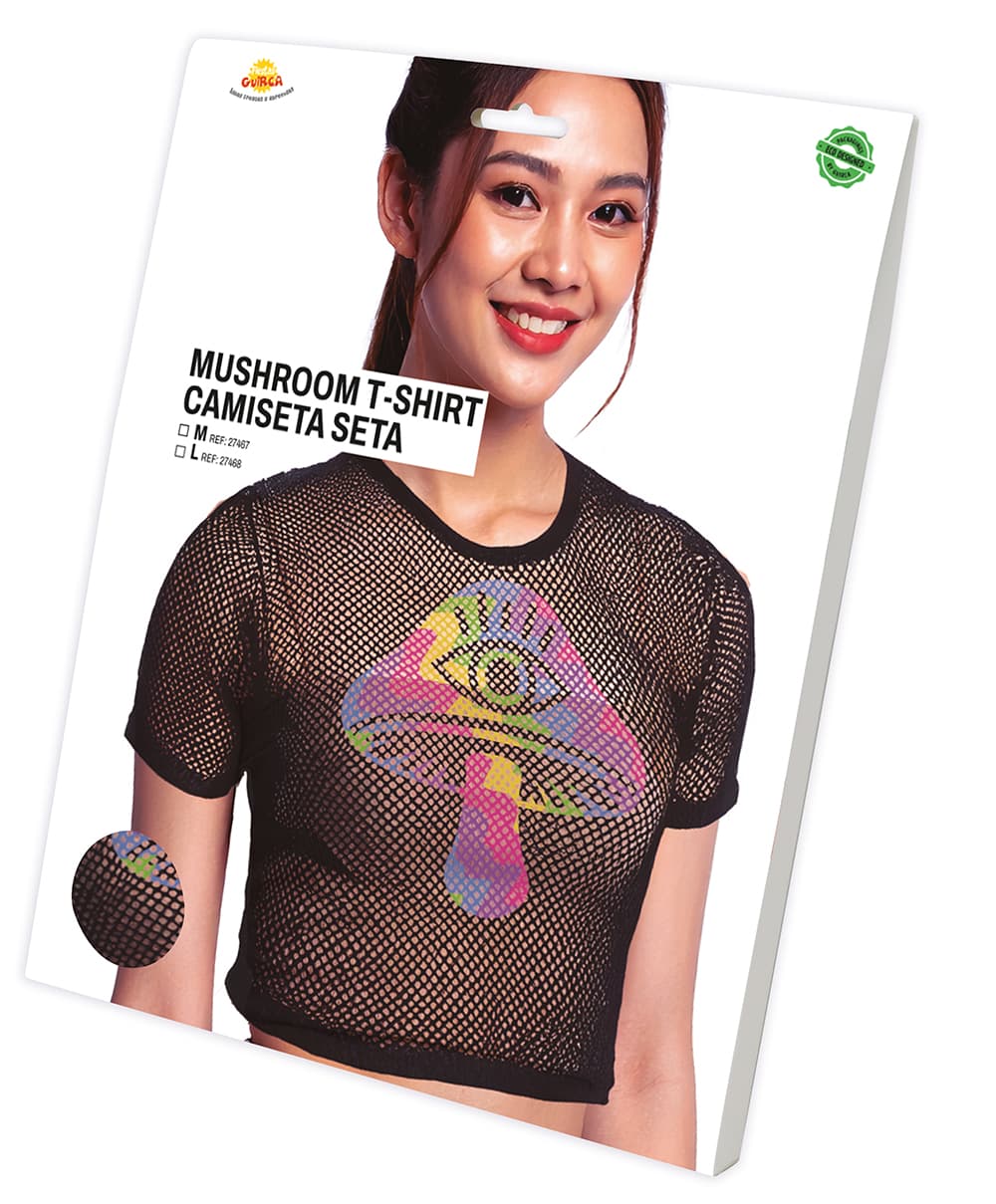 Net-T-shirt med svampe til damer