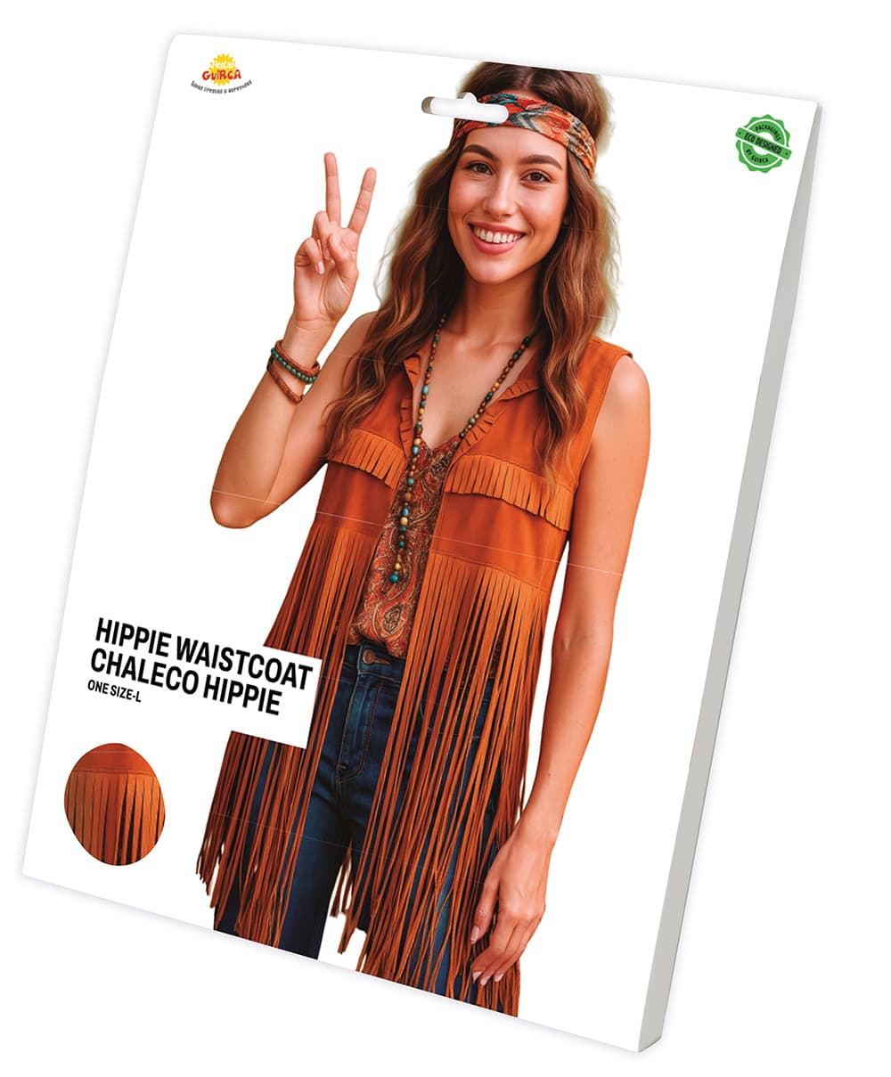 Hippievest med frynser til voksne