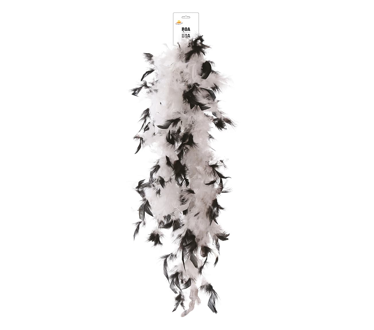 Fjerboa, 80 g, sort/hvid
