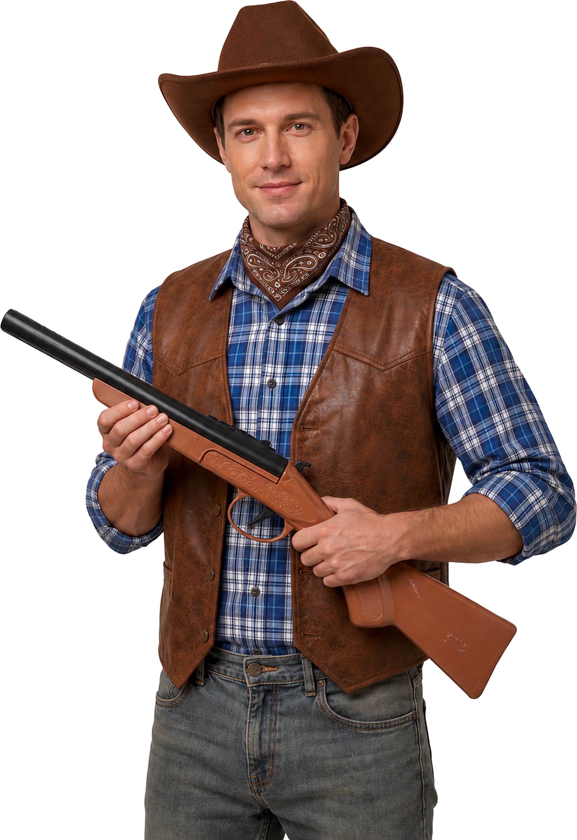 Cowboygevær, 65 cm, brun