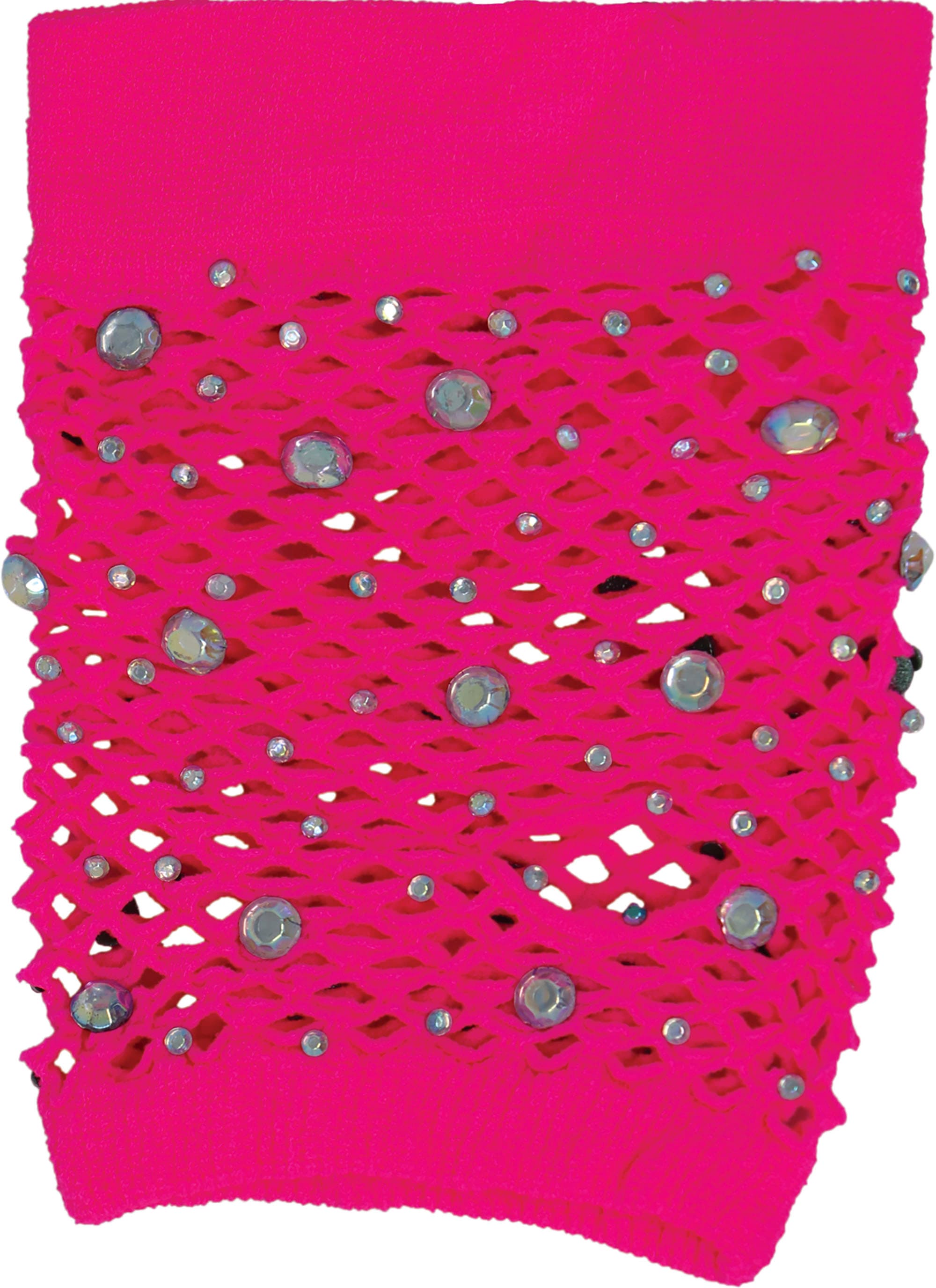 Nethandsker med rhinsten, 11 cm, fuchsia