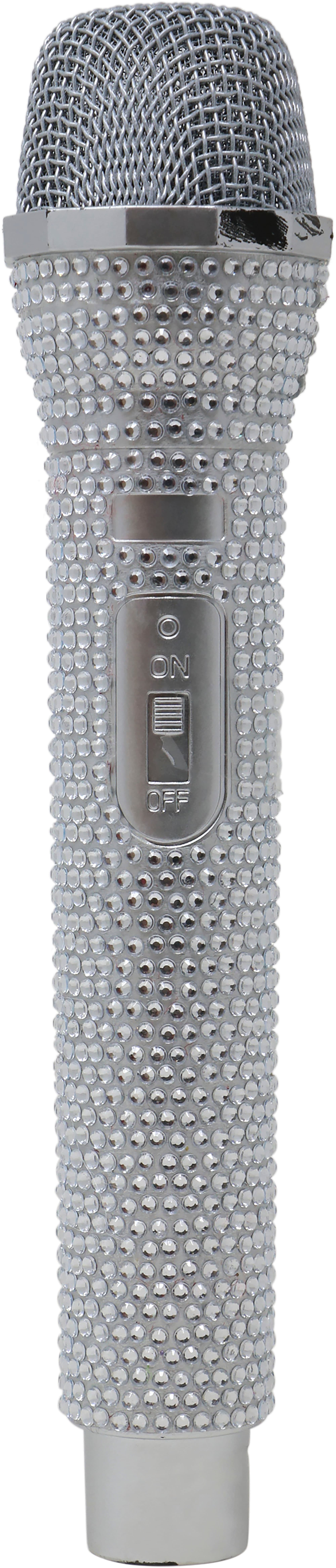 Mikrofon i PVC, sølv, 24 cm