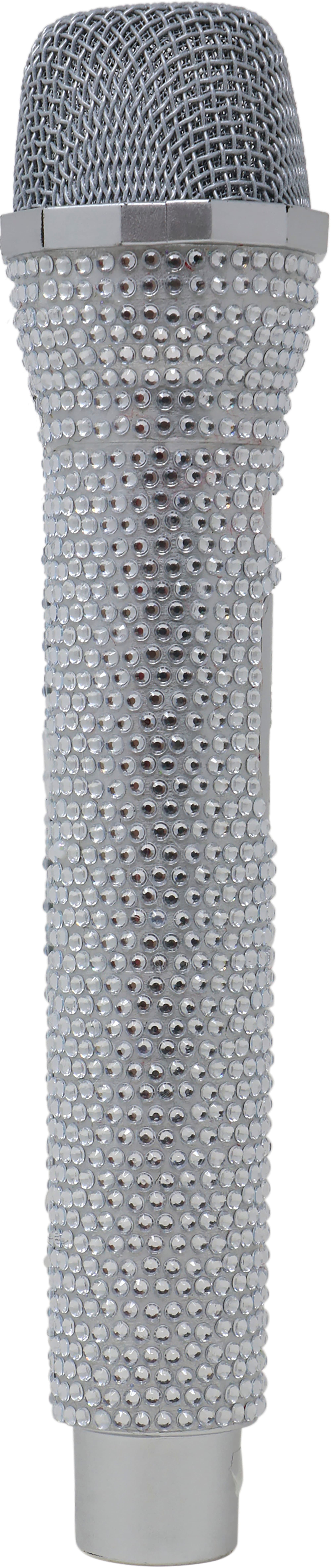 Mikrofon i PVC, sølv, 24 cm