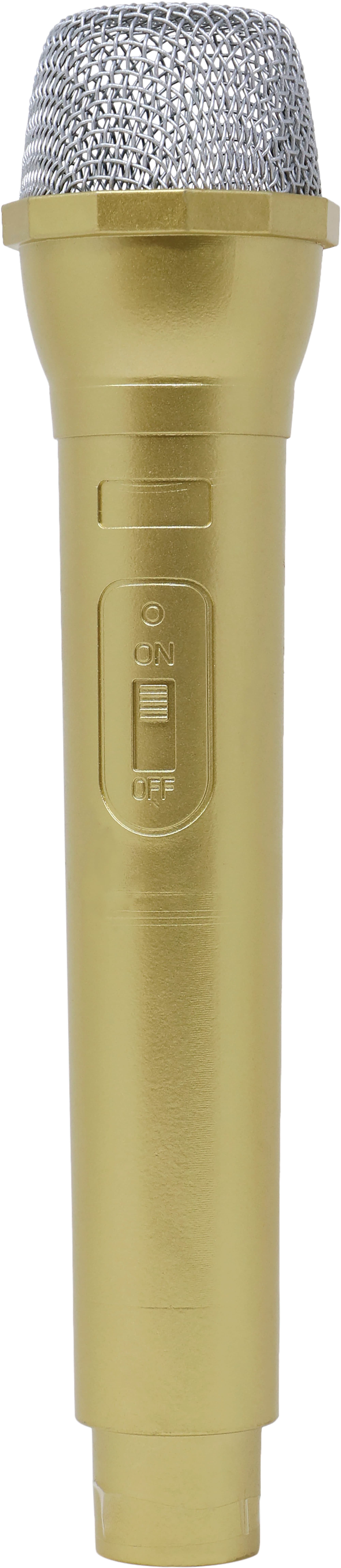 Mikrofon i PVC, guld, 24 cm