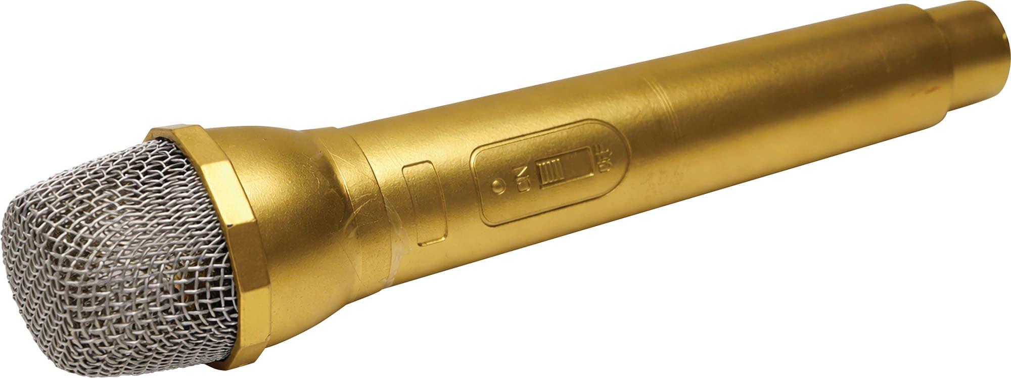 Mikrofon i PVC, guld, 24 cm