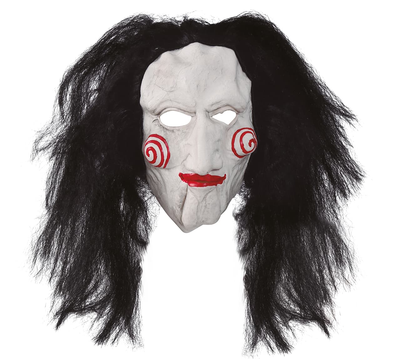 Dukkemaske med hår, latex